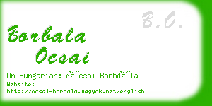 borbala ocsai business card